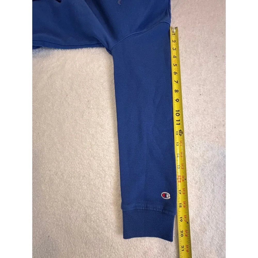 Champion Boys Blue Pullover Hoodie Script Logo Fleece‎ Sweatshirt Large 14/16